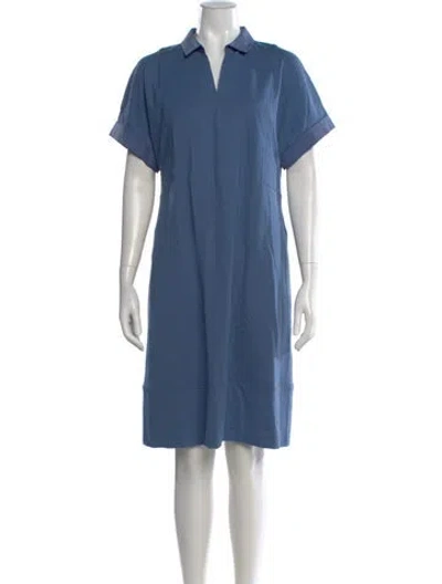 Pre-owned Lafayette 148 Knee-length Dress In Blue