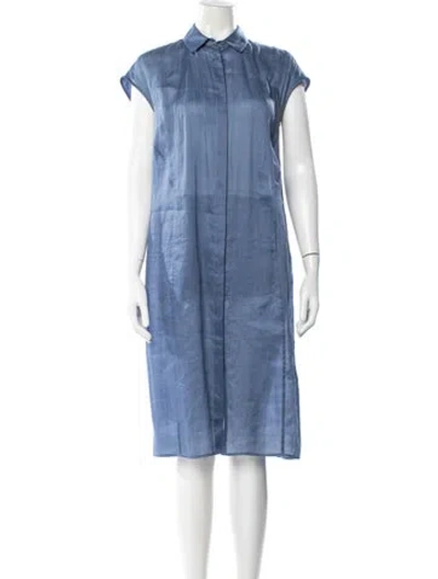 Pre-owned Lafayette 148 Knee-length Dress In Blue