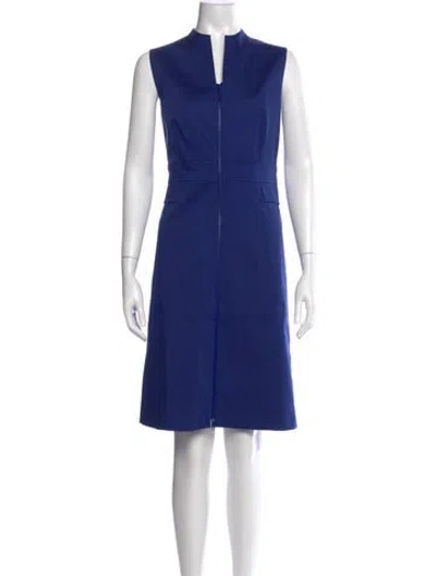 Pre-owned Lafayette 148 Knee-length Dress In Blue