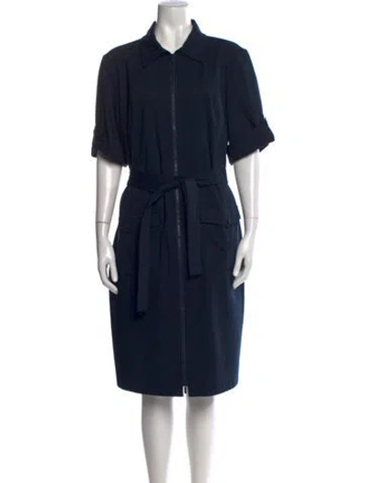 Pre-owned Lafayette 148 Knee-length Dress In Blue