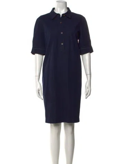 Pre-owned Lafayette 148 Knee-length Dress In Blue