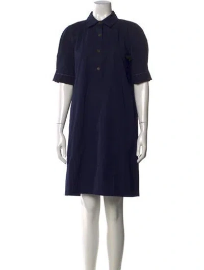 Pre-owned Lafayette 148 Knee-length Dress In Blue