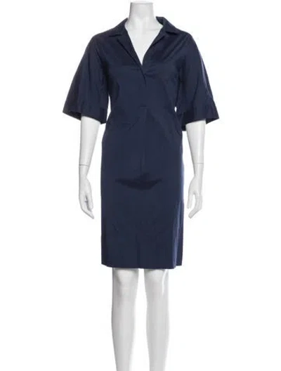 Pre-owned Lafayette 148 Knee-length Dress In Blue