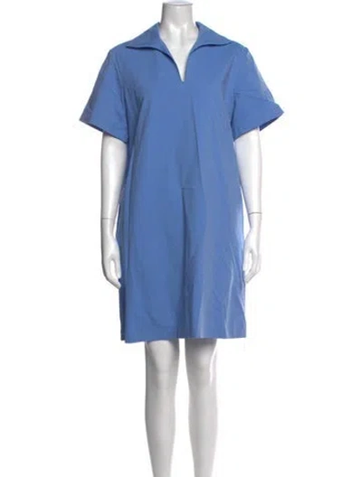 Pre-owned Lafayette 148 Knee-length Dress In Blue