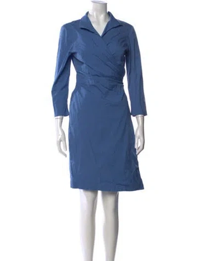 Pre-owned Lafayette 148 Knee-length Dress In Blue