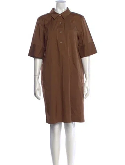 Pre-owned Lafayette 148 Knee-length Dress In Brown