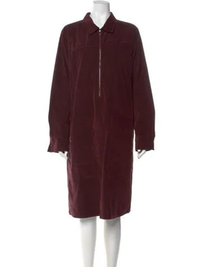 Pre-owned Lafayette 148 Knee-length Dress In Burgundy