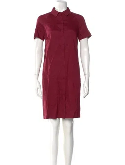 Pre-owned Lafayette 148 Knee-length Dress In Burgundy