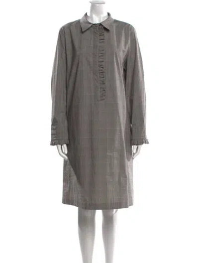 Pre-owned Lafayette 148 Knee-length Dress In Gray