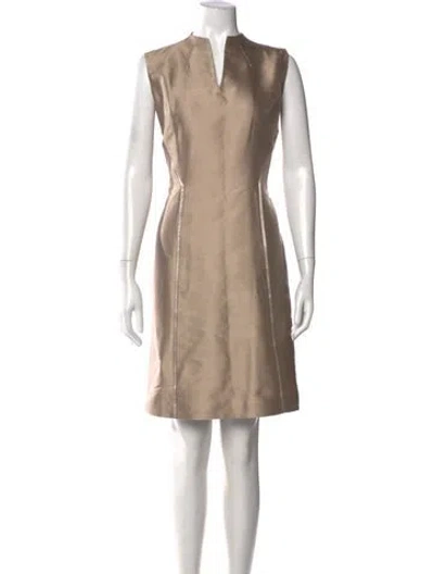 Pre-owned Lafayette 148 Knee-length Dress In Neutral