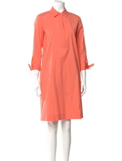 Pre-owned Lafayette 148 Knee-length Dress In Orange