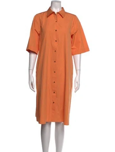 Pre-owned Lafayette 148 Knee-length Dress In Orange