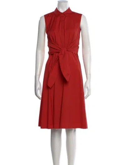 Pre-owned Lafayette 148 Knee-length Dress In Red