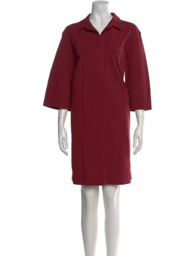 Pre-owned Lafayette 148 Knee-length Dress In Red