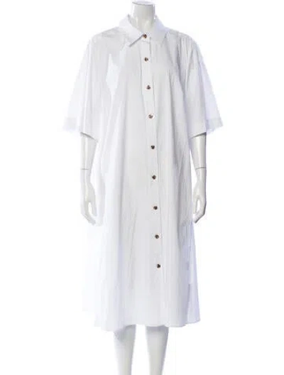 Pre-owned Lafayette 148 Knee-length Dress In White
