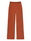 Lafayette 148 Ny Plus-size Organic Silk Stretch Georgette Knit Waist Riverside Pant In Brown