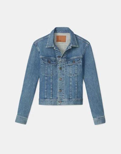 Lafayette 148 Laight Jacket In L148 Authentic Denim In Faded Skyline