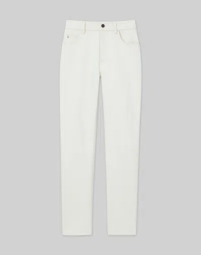 Lafayette 148 L148 Denim Reeve Straight Jean In Washed Ecru