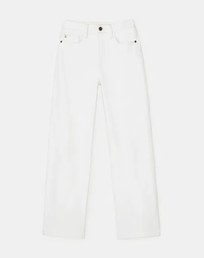 Lafayette 148 L148 Denim Wyckoff Wide-leg Cropped Jean In Washed Plaster