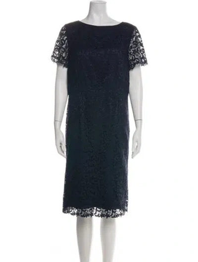 Pre-owned Lafayette 148 Lace Pattern Knee-length Dress In Black
