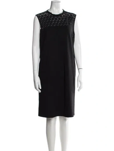 Pre-owned Lafayette 148 Lace Pattern Knee-length Dress In Black