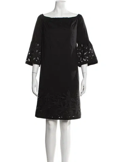 Pre-owned Lafayette 148 Lace Pattern Mini Dress W/ Tags In Black
