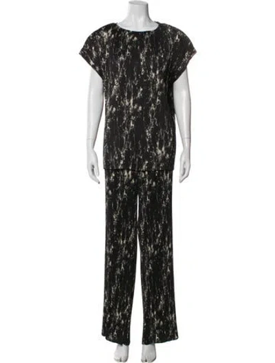 Pre-owned Lafayette 148 Lace Pattern Pant Set W/ Tags In Black