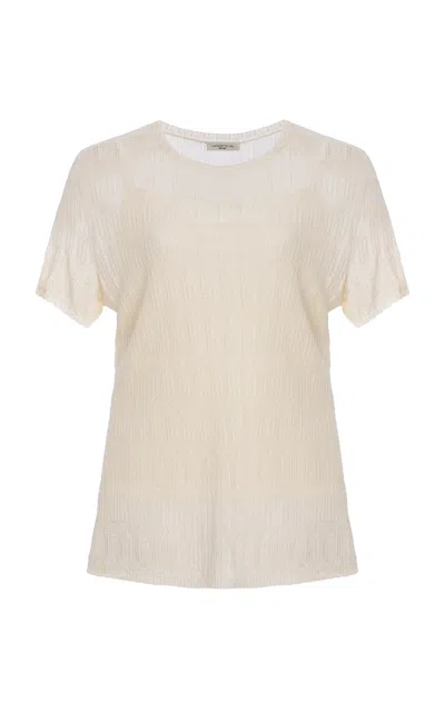 Lafayette 148 Lace Stitch Crewneck Sweater In Neutral
