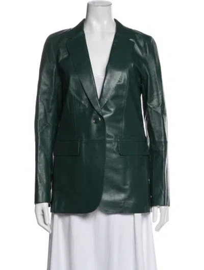 Pre-owned Lafayette 148 Lambskin Blazer W/ Tags In Green