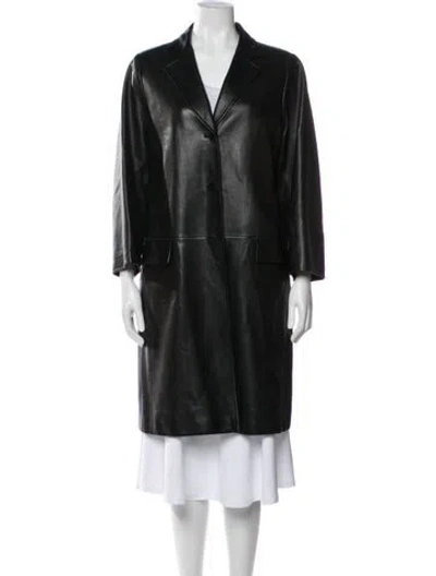 Pre-owned Lafayette 148 Lambskin Coat In Black