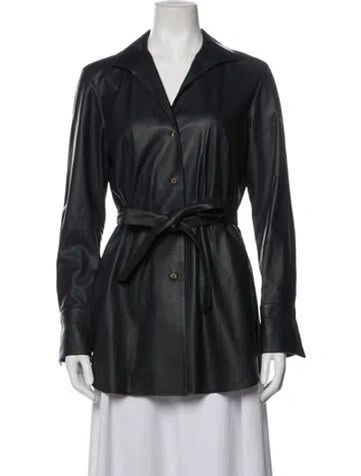 Pre-owned Lafayette 148 Lambskin Coat In Black