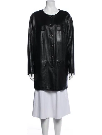 Pre-owned Lafayette 148 Lambskin Coat In Black