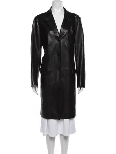 Pre-owned Lafayette 148 Lambskin Coat In Black