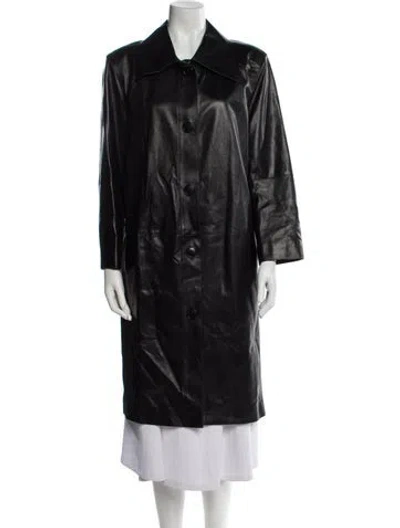 Pre-owned Lafayette 148 Lambskin Coat In Blue