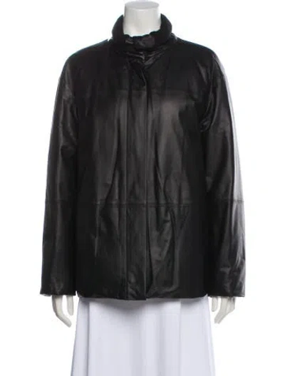 Pre-owned Lafayette 148 Lambskin Down Jacket W/ Tags In Black