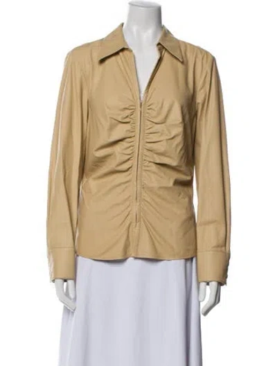 Pre-owned Lafayette 148 Lambskin Jacket In Neutral