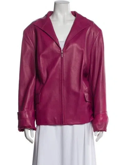 Pre-owned Lafayette 148 Lambskin Jacket In Pink