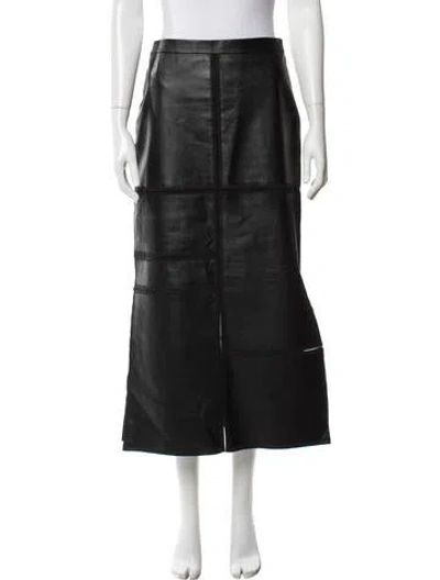 Pre-owned Lafayette 148 Lambskin Skirt W/ Tags In Black