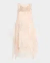 Lafayette 148 New York Gesture Print Layered Handkerchief Hem Silk Organza Dress In Raffia Multi