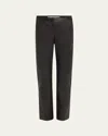 Lafayette 148 Leather And Acclaimed Stretch Cigarette Pants In Black