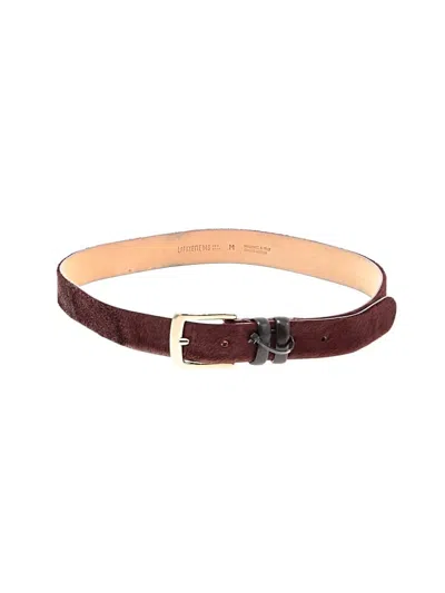 Pre-owned Lafayette 148 Leather Belt In Burgundy