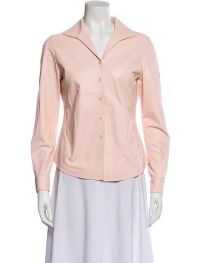 Pre-owned Lafayette 148 Leather Biker Jacket In Pink