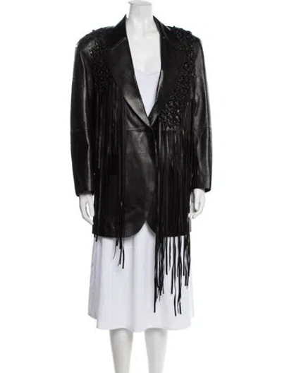 Pre-owned Lafayette 148 Leather Blazer W/ Tags In Black