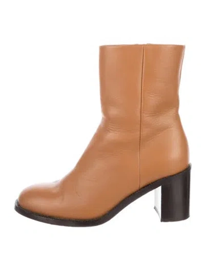 Pre-owned Lafayette 148 Leather Boots In Brown