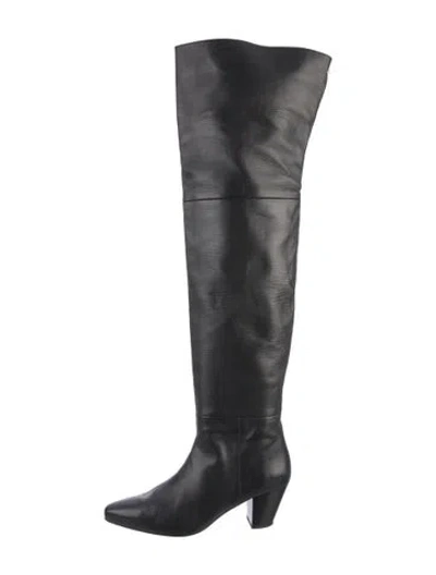 Pre-owned Lafayette 148 Leather Boots In Grey