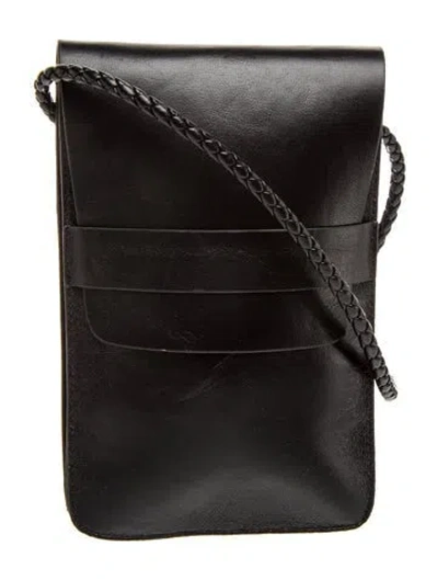 Pre-owned Lafayette 148 Leather Crossbody Bag In Black