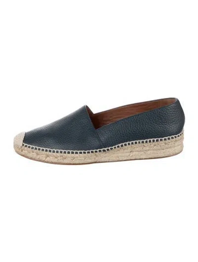 Pre-owned Lafayette 148 Leather Espadrilles In Blue