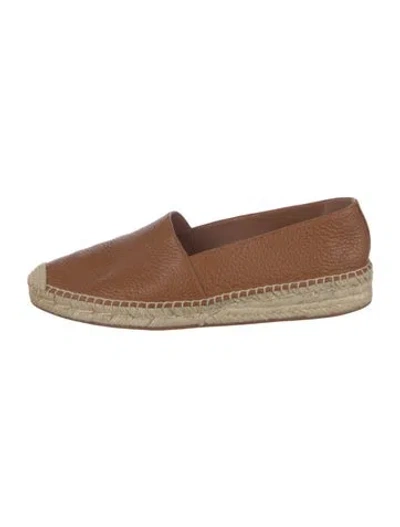 Pre-owned Lafayette 148 Leather Espadrilles In Brown
