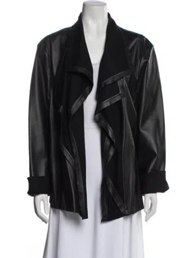 Pre-owned Lafayette 148 Leather Jacket In Black