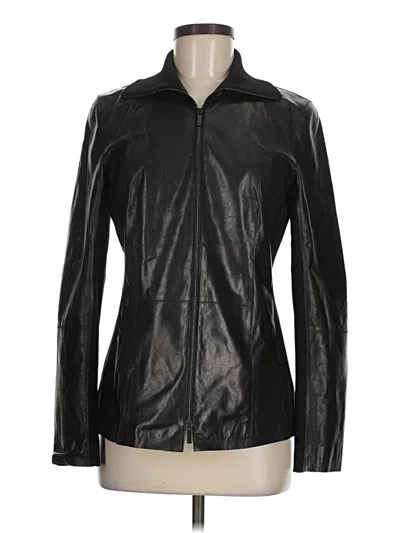 Pre-owned Lafayette 148 Leather Jacket In Black